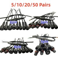 5/10/20/50 Paar Stecker auf Buchse, 40 cm Länge, wasserdichtes Kabel, 2-polig, 3-polig, 4-polig, 5-polig, LED-Stecker, schwarzer Draht für LED-Streifenlicht WP