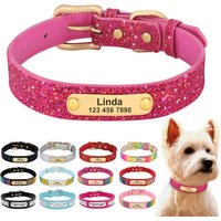 Personalized Dog Collar Bling Customized Anti-lost Pet ID Collar Adjustable Pet Necklace With Engraved Tag For Small Medium Dogs