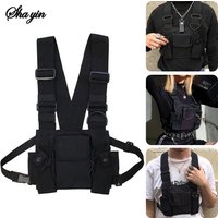 Functional Tactical Chest Bag For Woman Fashion Bullet Hip Hop Vest Streetwear Bags Casual Waist Pack Unisex Black Chest Rig Bag