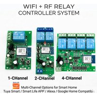 Wifi Relay Controller 1/2/4CH 12V 24V 220V RF 433 APP Remote Control Smart Home Automation Relay Alexa Googole Home For Tuya