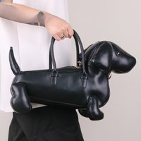 Sac à main teckel en cuir souple PU pour femmes, Design créatif, mignon, sac à bandoulière