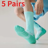 1/5 Pairs Men's Basketball Training Elite Socks Breathable Quick Drying Terry Bottom Wicking Moisture Sports Compression Socks