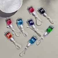 3pcs Colorful Acrylic Gothic Halloween Blood Bag Plasma Pack Long Charms Pendant DIY Jewelry Making Earring Keychain Accessories