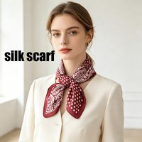 New Silk Scarf Neckerchief Women's Silk Square Scarf Purse Luxury Scarf for Women Designer Silk Headscarf SJ01