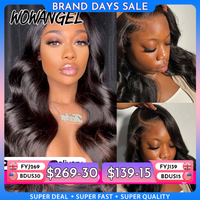 Wow Angel 13x6 HD Lace Front Wigs 250% Remy Hair Body Wave Human Hair Wigs HD Lace Wigs Pre Plucked Wear To Go Wigs for Women