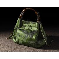 Fashion Ethnic Style New Chinese Style Women's Bag Green Light Bamboo Autumn And Winter Cheongsam Portable Messenger Shoulder Ha