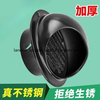 Black Waterproof Vent Cap Air Vent Grille Range Hood Stainless Steel Thickened Dense Vent System 50-200mm Exhaust