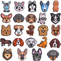 1Pcs PVC Lovely Dogs Animals Border Collie Slippers Shoe Charms Boys Girls Buckle Accessories Clog DIY Birthday Gift