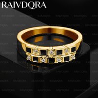 18K Gold Plated Black Zircon Wedding Ring For Women and Men Fashion Jewelry Charm Grace Engagement Accessories