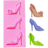 Girl High-heeled Shoes Silicone Moulds Fondant 3D Cake Cupcake Jelly Candy Molds Chocolate Decoration Baking Tool Resin F1141