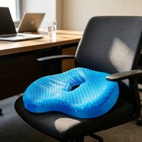 Cooling Gel U-Shaped Seat Cushion - Ergonomic Coccyx & Sciatica Pain Relief for Long Sitting, Office Chair & Car Seat