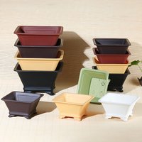 Creative Imitation Purple Clay Flowerpots Durable Thick DIY Plants Pots Colorful Bonsai Tray Pots Gardening
