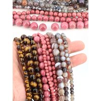 Smooth Black Agate Natural Stone Tiger Eye Beads for Jewelry Making DIY Bracelet Necklace Loose Spacer Round Crystal Bead 4-10mm