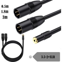 XLR To 3.5mm Splitter Cables,3.5mm Female To XLR Male Stereo Audio Adapter Cable for Camcorders Mixers Audio Converter