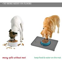 Silicone Pet Bowl Mat Non-Stick Waterproof Dog Cat Feeding Pad Pet Feeder Tray with Water Cushion Placemat for Pets