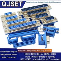 1 pcs D-SUB DB9 DB15 DB25 DB37 DIDC 9 15 25 37Pin Male Female serial port connector adapter RS232 COM Solderless/crimp terminals