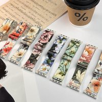Adorable Flower Pattern Elastic Woven Nylon Strap for Apple Watch Ultra 2/SE/9-3 - 38/40/41/42/44/45/46/49mm