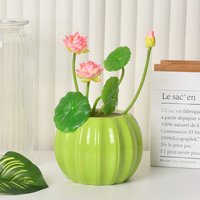Ceramic flower pot, pumpkin shaped vase, creative decorative bottle, macaron home decoration piece