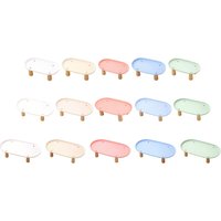 Elevated Pet Bowl Stand with Wooden Legs Anti Slip Design for Cats and Small Dogs Feeding