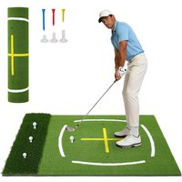 Doppelte Golfmatte 5x4 ft, verdickte Golf-Schlagmatte mit künstlichem Rasen für Hinterhof, Garage, Innen- und Außenbereich, zum Üben von Schwungen und Chipping