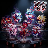Helluva Boss Anime Acrylic Standee Keychain Full Set Blitzo Stolas Q Version Chibi Maid Series Kawaii Desktop Decor