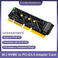 M.2 NVME to PCI-E5.0 Adapter Card PCI-E 5.0 4X to M.2 NGFF M-Key Expansion Card For 2230-2280 M2 NVME SSD Support 1U Server