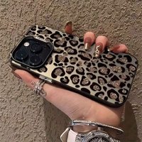 Bling Rhinestone Leopard Print Phone Case For iPhone 17 16 15 14 13 12 11 Pro Max Luxury Shockproof Hard PC Cover