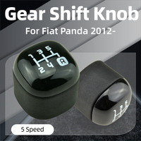 Leather Gear Shift Knob for Fiat Panda 2012 5-Speed Shift Lever Knob Car Part Accessory