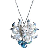 Nine-Tailed Fox Enamel Pendant: Cute & Aesthetic, Blending Modern Trends with Chinese Style. Perfect Gift for Friends & Family.