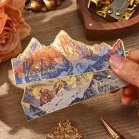 Mountain Metal Bookmark Golden Sunshine Luxury Gold Foil Reading Accessory Hollow Out Page Marker Teacher Gift Idea Bookish Clip