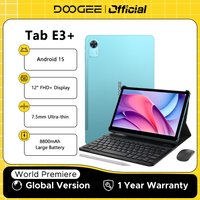 DOOGEE Tab E3+ Tablet PC Gemini AI 12" FHD+ Display 32GB(8+24) 256GB 8800mAh Large Battery Helio G100 Dual Speakers Android 15