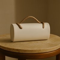 Luxury Designer Snake Shaped Handle Clutch Bag Women Vintage Barrel Shaped Handbag High-end Banquet Bag Purses