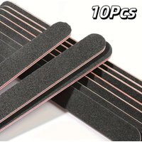 10Pcs Professional Double‑sided Black Nail Sanding File 100/180 Grit Buffer Block Manicure Pedicure Supplies