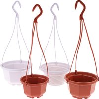 Plastic Hanging Planter Flower Plant Chain Basket Planter Holder Plant Flower Pots Flowers Container Home Garden Decor