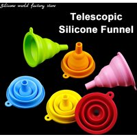 Silicone World Foldable Silicone Funnel Telescopic Mini Pouring Oil Funnel Kitchen Tools Portable Car Engine Oil Change Funnel