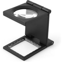 Folding Linen Tester 10x28mm Three Folding 10X Magnifier Zinc Alloy Magnifier Magnifying Glass with Scale Magnifier Loupe