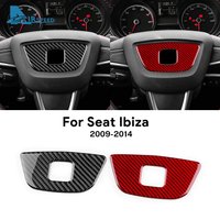 Real Soft Carbon Fiber Sticker For Seat Ibiza 6j 2009 2010 2011 2012 2013 2014 LHD RHD Car Steering Wheel Center Frame Trim
