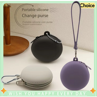 Silicone Storage Pouch Hanging Outdoor Keychain Holder for Data Cable Bluetooth Earphones Small Items Organizer Coin Purse