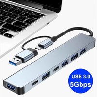 USB 3.0 Type C Extender Adapter USB 2.0 Port TF SD Card Reader Audio Output Multi-Hub Splitter For Macbook Pro Laptop Computer