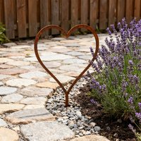 1pc Rustic Metal Heart Garden Stake Outdoor Yard Art Decor Romantic Sculpture for Wedding Gift