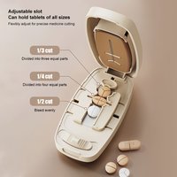 Portable Multifunctional Pill Splitter with Storage Compartment Precise 1/2 1/3 1/4 Precise Pill Cutting Medicine Organizer