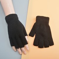 AliExpress NONE Warm Half-Finger Knitted Wool Gloves Thick Wool for Winter Flexible for Office Typing/Electric Bike Riding/Daily Walking 