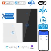 Smart Water Heater Switch 20A/40A WiFi Boiler Touch Screen Switch,Neutral Wire Require APP Remote Control with Alexa Google Home