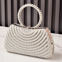 Pearl Luxury Party Bag Woman Wallets and Handbags Designer Bling Metal Clutch Purse Hand Silver Shoulder Bags for Ladies 2026