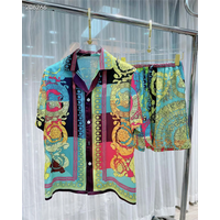 Summer Men Shirt Set 3d Print Vintage Silver Dragon Pattern Beach Short Sleeve Casual Shirt Oversize Beach Shorts Hawaiian Suits