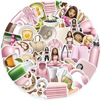 50/100PCS Pink Young Girl Exercise Graffiti Sticker Luggage Guitar Decorative Decal Phone Laptop Notebook Waterproof PVC Sticker