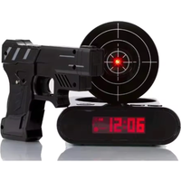 Target Alarm Clock with Gun & LED Display Creative Target Laser Shooting Clocks 2 Alarming Wake Up Digital Electronic Desk Clock