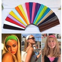 10 Pack Elastic Sports Headbands for Women Stretchy Candy-Colored Hairbands Fashion Sweatbands for Fitness Yoga Running Cycling