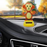 Solar Dancing Toys Swinging Red Monkey Doll Decor Auto Ornament Accessories With Solar Panels For Work Areas Homes Cars And