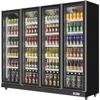 Customized Commercial Supermarket 4 Doors Deep Fridge - Upright Chiller Drink Display Cabinet Retail Sale